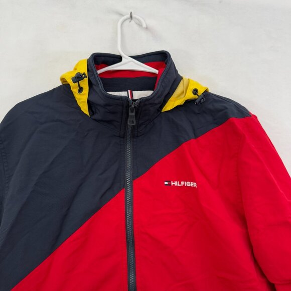 Tommy Hilfiger Rain Jacket Mens M Multicolor Coloblock Full Zip Water Resistant - Picture 3 of 14